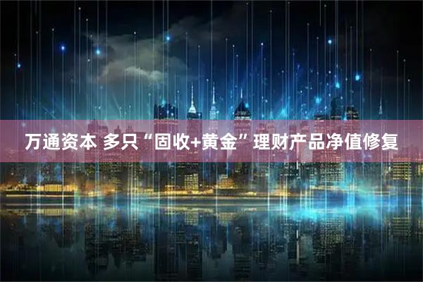 万通资本 多只“固收+黄金”理财产品净值修复